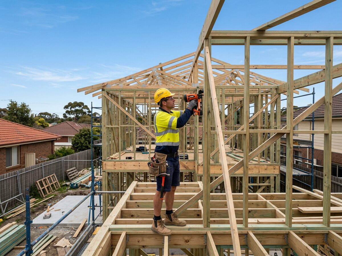 Builder professional at work