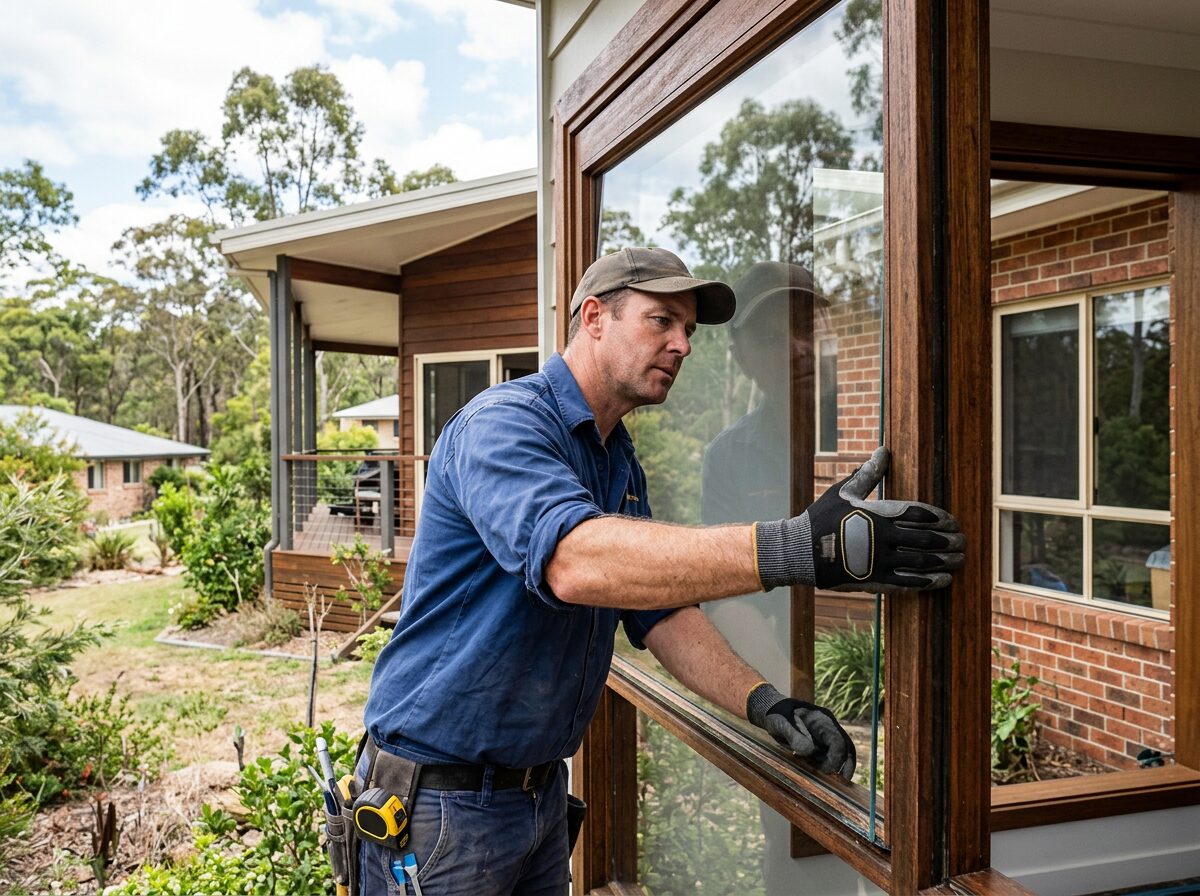 Glazier professional at work